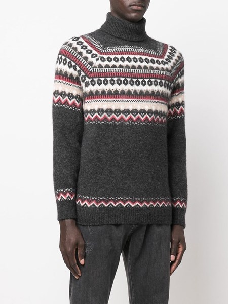Brunello Cucinelli Dark gray fair isle 