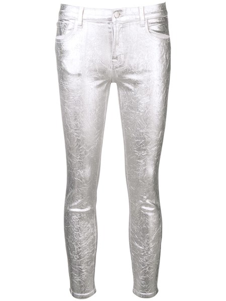 metallic skinny jeans