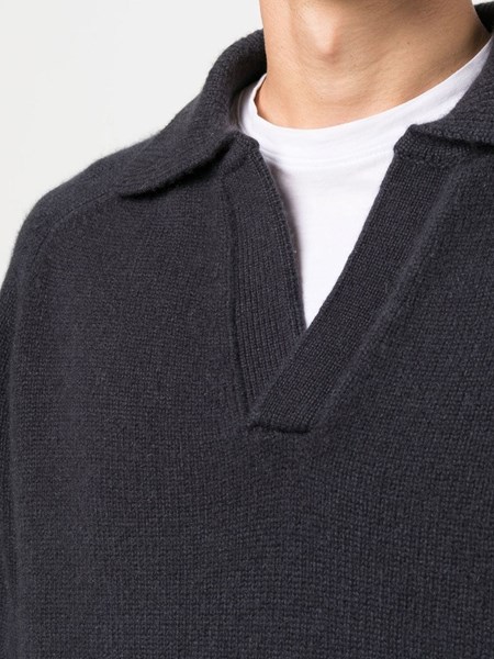 Arch4 Gravity gray open neck sweater 