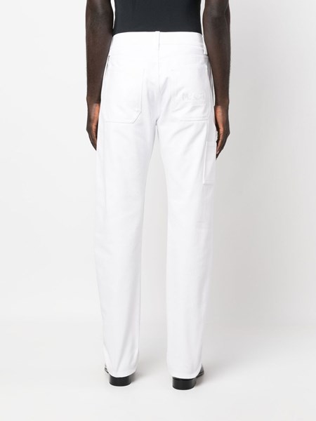 White denim trousers with wide bottom