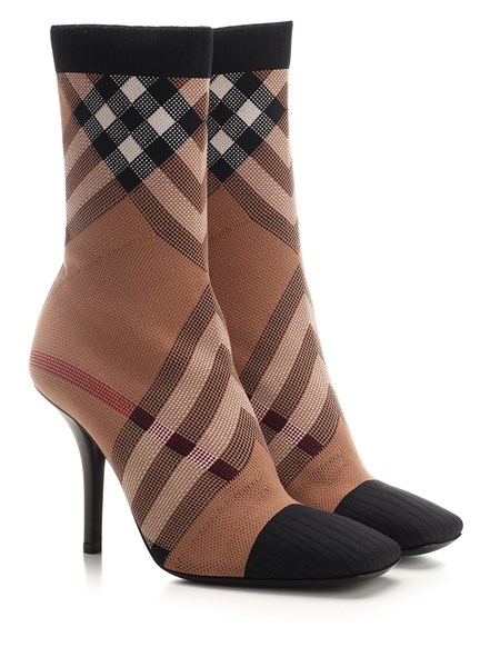 Burberry Check sock heeled ankle boots with tartan pattern for Women - US |  Al Duca d'Aosta