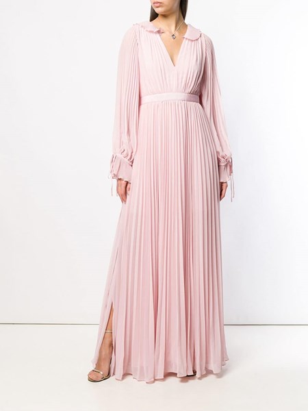 pink chiffon gown