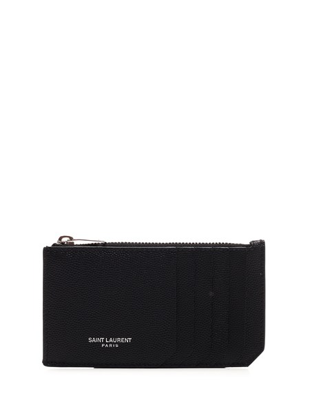 Saint Laurent Zip Card Holder In Black Leather For Men - Us | Al Duca  D'Aosta