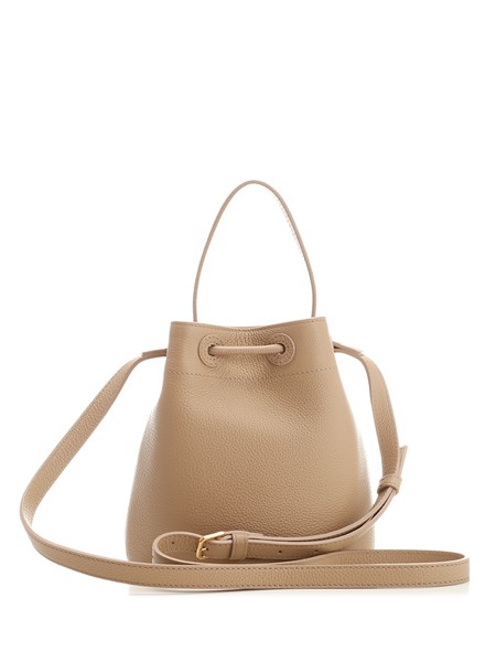 BURBERRY: drawstring bag in grained leather - Beige