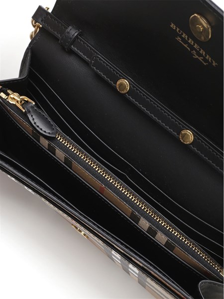burberry vintage check and leather wallet with chain