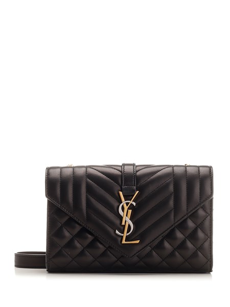 SAINT LAURENT: Envelope bag in quilted suede - Ebony  Saint Laurent mini  bag 6001951U887 online at