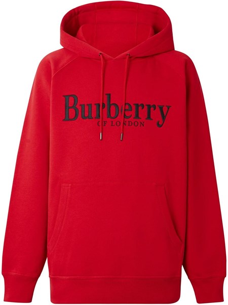 Burberry Red embroidered logo hoodie 