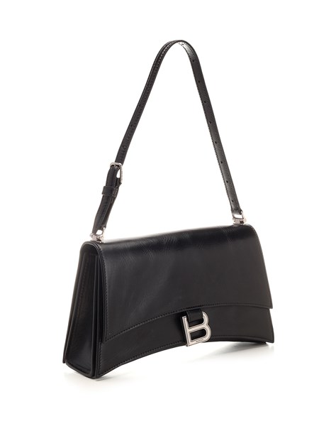 Women's Hourglass Small Handbag Crushed Effect in Black