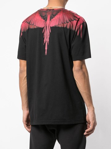 Marcelo Burlon Uomo T-shirt nera con ali rosa | Al Duca d'Aosta