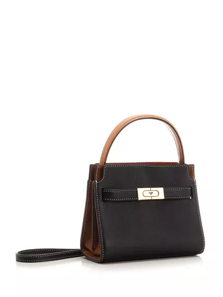 【関税&送料込】Tory Burch Caramel Leather Lee Radziwill Han Lee Radziwill Double Bag: Women's Designer Satchels | Tory Burch