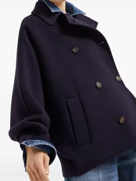 【BRUNELLO CUCINELLI 】double cloth caban coat Brunello Cucinelli Double Cloth Caban Coat - Blue