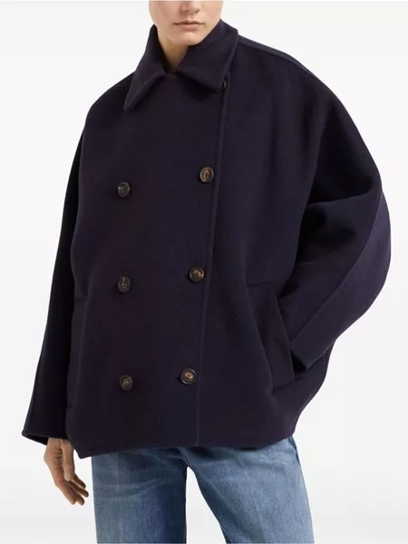 【BRUNELLO CUCINELLI 】double cloth caban coat Brunello Cucinelli Double Cloth Caban Coat - Blue