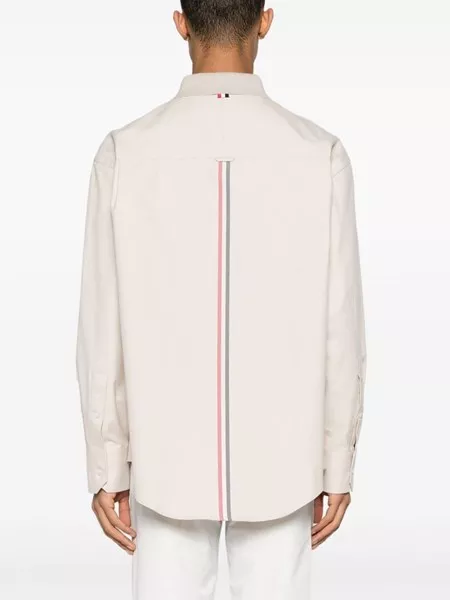 Thom Browne Stripe cotton flannel oversized shirt for Men - US