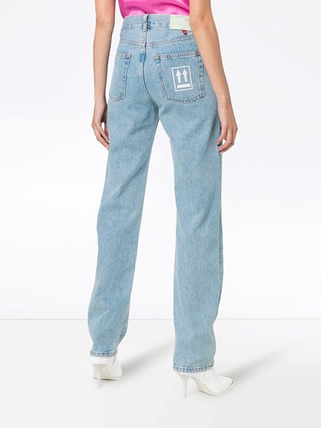 white jeans with embroidery on legs