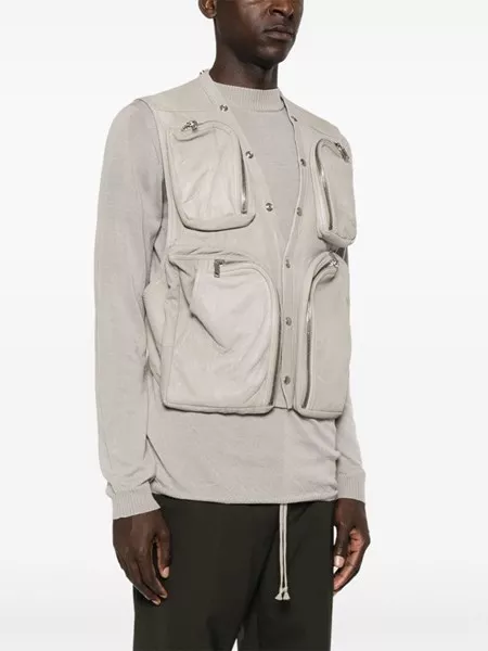 Rick Owens Leather cargo vest for Men US Al Duca d'Aosta