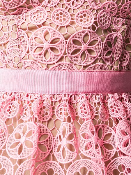self portrait embroidered tiered mini dress